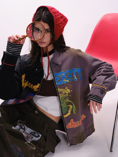 Chaqueta Primavera Hombre Graffiti Multicolor Corte Relajado - Image 18