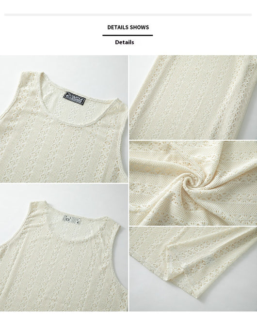 Chaleco Suelto Cuello Redondo Estilo Playa Casual - Image 14