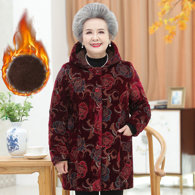 Abrigo Cálido Floral para Mujer Madura - Elegancia y Confort para Mamá - Image 8