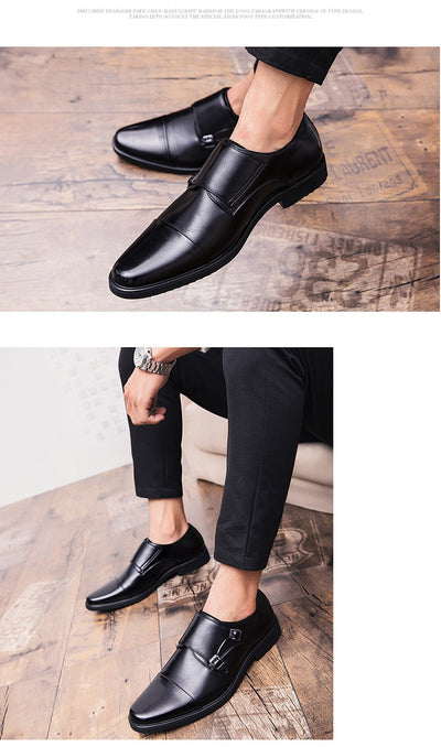 Zapatos de Cuero Slip-On Británicos Talla Grande para Hombre - Image 10