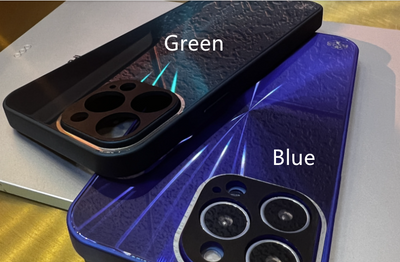 Funda de Vidrio Templado para Celular con Textura Azul Verde - Image 8