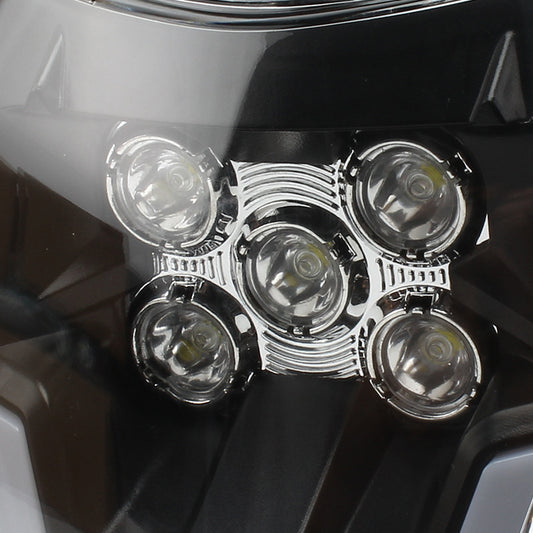 Faro LED de Motocicleta con Luces de Circulación Diurna de 5 Lámparas