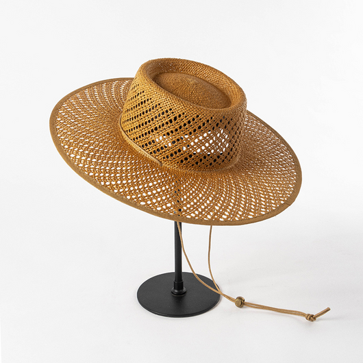Sombrero de Paja Tejido con Encaje y Ala Ancha para Primavera y Verano - Image 24