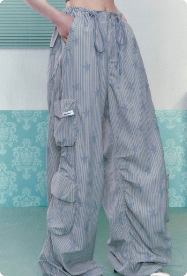 Pantalones de Trabajo Rectos con Bolsillos Múltiples e Impresión Ice para Mujer - Image 3