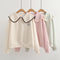 Blusa Estilo Universitario Cuello Occidental Suelta y Versátil