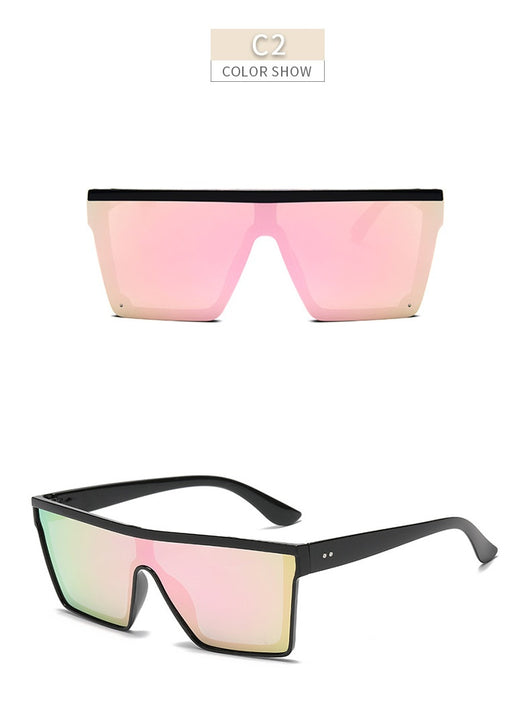Fashion one-piece large rim sunglasses with a transparent champagne frame and brown gradient lenses. - Image 21