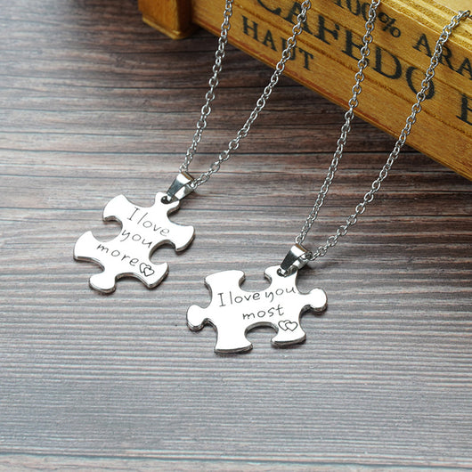 Collar Jigsaw Parejas Estilo Street Hip Hop Aleación - Image 5