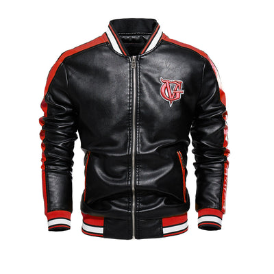 Chaqueta de Cuero PU Estilo Motociclista Británico para Hombre - Image 8