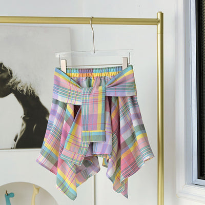 Culotte Cuadros con Encaje y Cordones Elásticos - Image 3