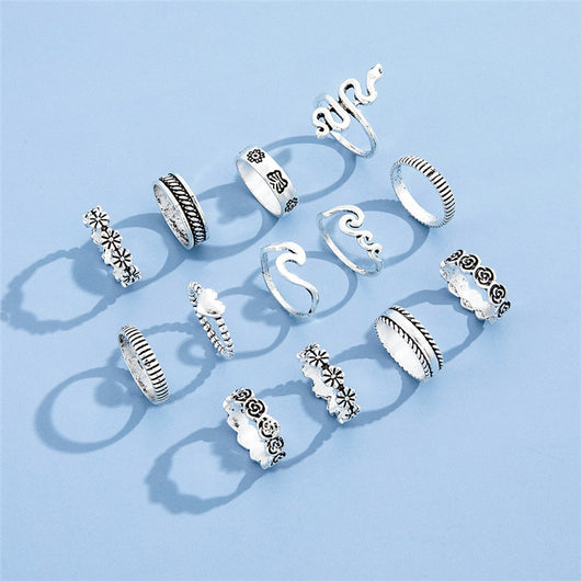 Juego de 13 Anillos Geométricos Floral Love - Image 4
