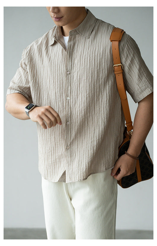 Camisa de Negocios Manga Corta para Hombre con Cuello Clásico - Image 14