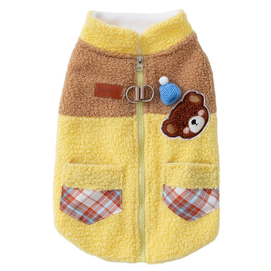 Abrigo Polar para Perros Pequeños con Osito Bordado y Bolsillos Escoceses - Image 16