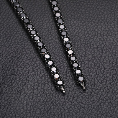 Cadena de Tenis Plata S925 Moissanita Negra - Collar Hip Hop para Hombre - Image 18