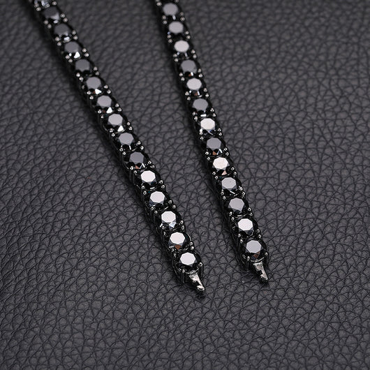 Cadena de Tenis Plata S925 Moissanita Negra - Collar Hip Hop para Hombre - Image 18