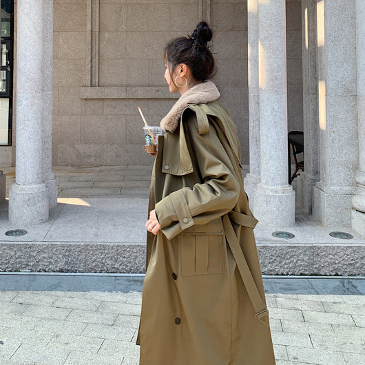 Abrigo Largo Oversized de Invierno con Costuras Decorativas para Mujer - Image 2