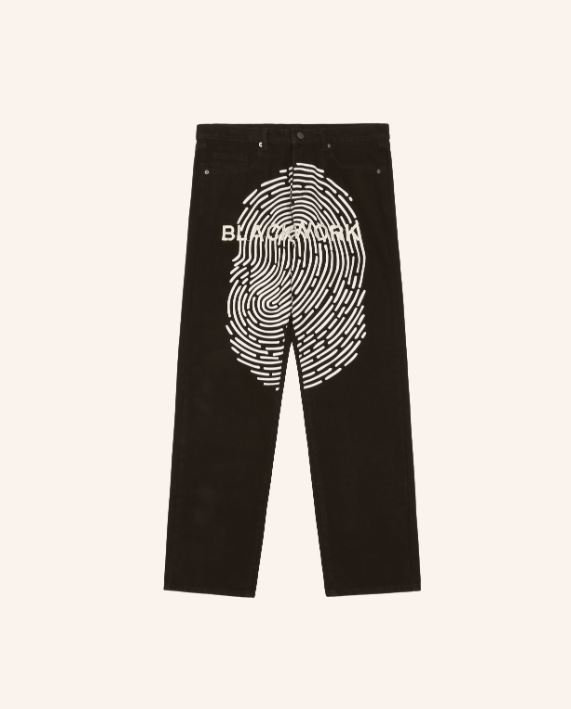 Jeans para Parejas con Diseño de Huella Digital Impresa