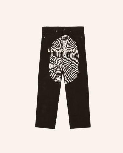 Jeans para Parejas con Diseño de Huella Digital Impresa - Image 2