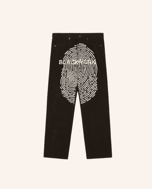 Jeans para Parejas con Diseño de Huella Digital Impresa - Image 2