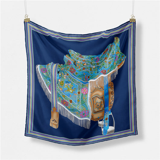 Pañuelo de Seda Estampado Minimalista - Elegancia Versátil - Image 13