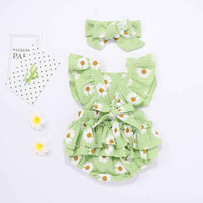 Body Floral Sweet Daisy con Mangas Volantes y Moño - Image 2