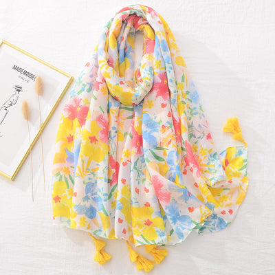 Pañuelo Tie-Dye Azul y Blanco de Algodón y Lino - Protección Solar Retro para Viajes - Image 18