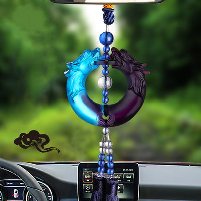 Dije para Auto con Borlas de Cerámica Esmaltada - Joya Decorativa