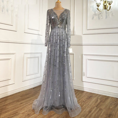 Vestido de Noche de Lujo con Cuentas para Banquete y Eventos - Image 7