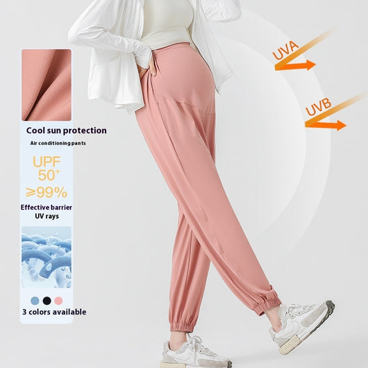 Pantalones Deportivos de Maternidad Talla Grande con Protección Solar Ice Silk - Image 3