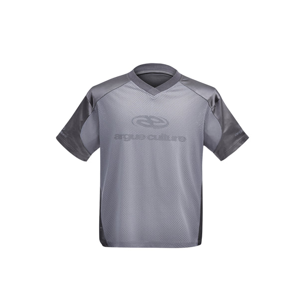 Blusa Suelta de Malla Plateada con Manga Corta