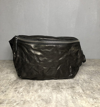 Bolsa Bandolera de Cuero Vacuno con Pliegues Vintage para Hombre - Image 8