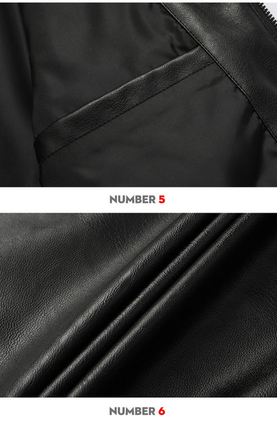 Chaqueta de Cuero para Motociclista Slim Fit Casual - Image 11
