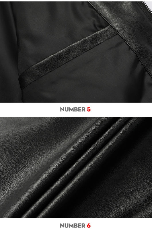 Chaqueta de Cuero para Motociclista Slim Fit Casual - Image 11