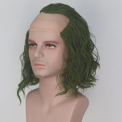 Peluca de Cabello Rizado Corto Estilo Anime Verde Simulado - Image 7
