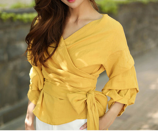 Blusa de Algodón con Mangas Globo - Image 12