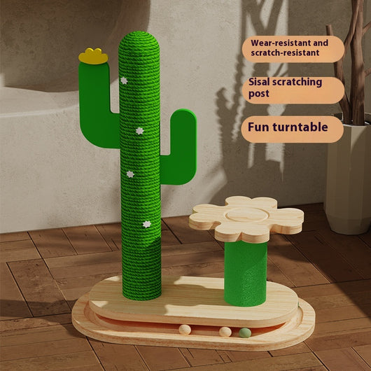 Torre de Juego para Gatos con Rueda Giratoria y Madera Maciza - Image 9