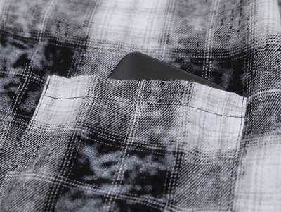 Camisa Cuadriculada Holgada de Manga Larga para Hombre - Image 6