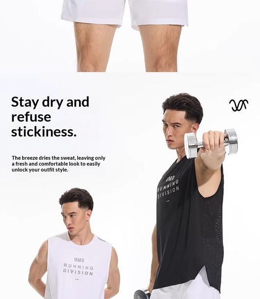 Camiseta Deportiva Hombre Sin Mangas Transpirable Seda Helada Entrenamiento Ligero - Image 14