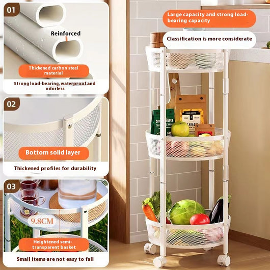 Carrito Organizador Plegable Multiusos para Frutas, Verduras y Snacks - Image 3