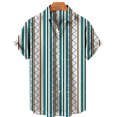 Camisa Vintage de Verano para Hombre Cuello V Talla 5XL - Image 44
