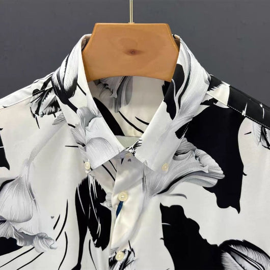 Camisa Estampada Floral Slim Fit de Manga Larga para Hombre - Image 4