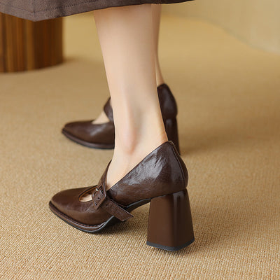Zapatos Mary Jane de Ante de Oveja con Hebilla de Cuero Premium - Image 16