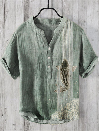 Camisa Hawaiana Navideña Casual con Estampado Santa para Hombre - Image 20