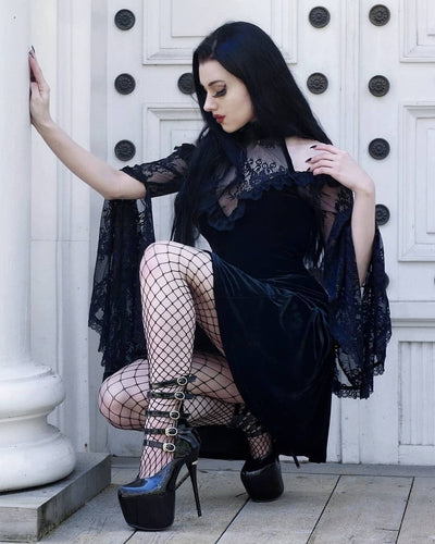 Vestido de Encaje Gótico con Paneles Oscuros - Image 12
