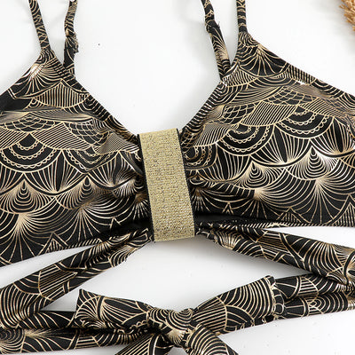 Bikini Bronceador de Cintura Alta con Abertura Lateral Estilo Europeo - Image 13