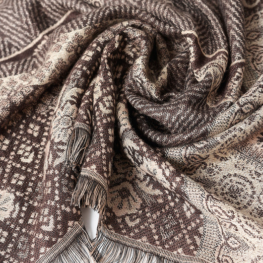 Bufanda Étnica de Algodón Jacquard para Hombre con Borlas - Cálida y Suave - Image 18