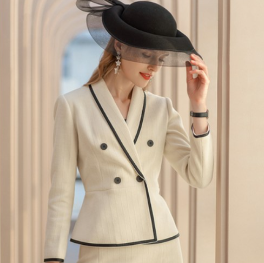 Traje Blanco Elegante de Gala - Falda de Moda Formal Celebrity