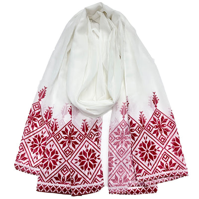 Pañuelo Largo de Gasa Perlada con Estampado Liso - Hijab Versátil para Mujer - Image 7