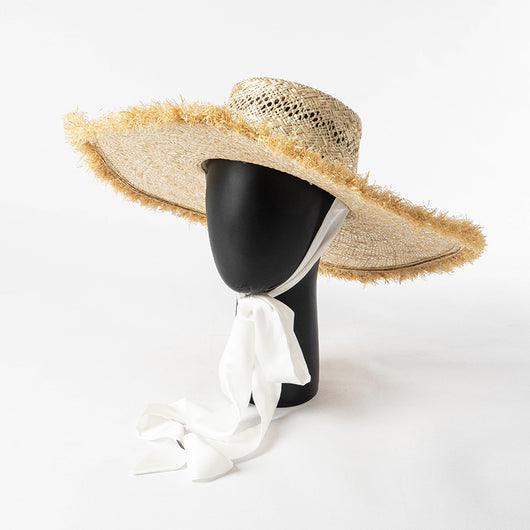 Sombrero Playero de Paja Trenzada con Ala Ancha y Borde Perlado - Image 4