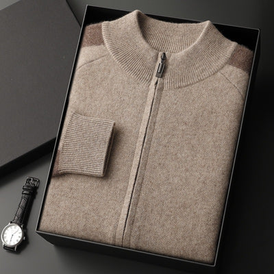 Cardigan de Cuello Alto Grueso con Cierre para Hombre - Suéter Deportivo de Cachemira - Image 9