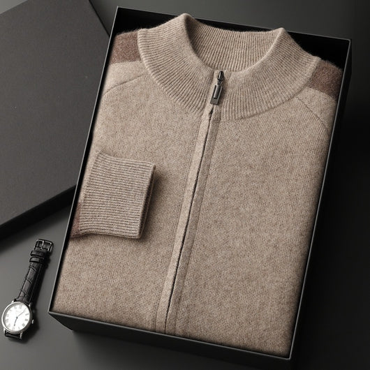 Cardigan de Cuello Alto Grueso con Cierre para Hombre - Suéter Deportivo de Cachemira - Image 9